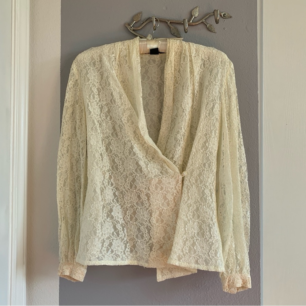 Jerri Sherman Ivory Lace Top